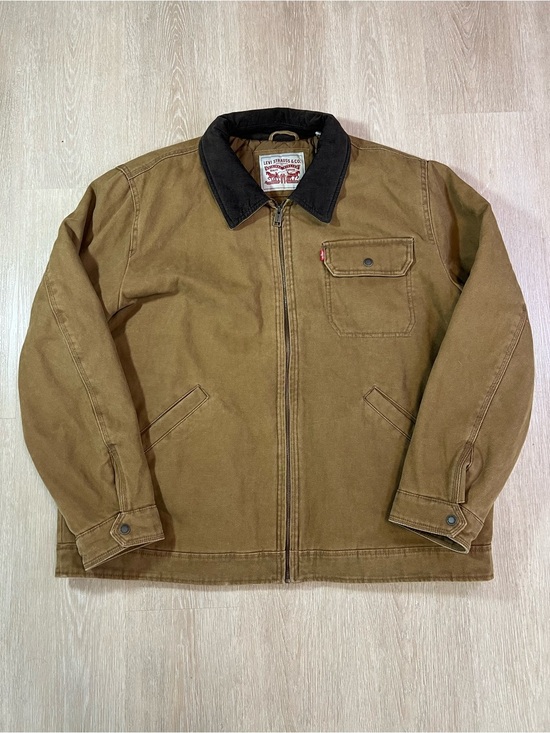 Levi's Other - Levi's Tan Canvas Zip Jacket with Corduroy Collar